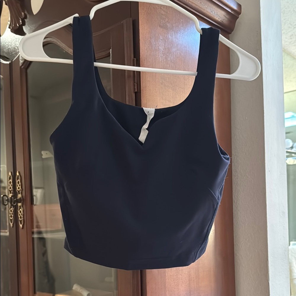 Lululemon Athletica Blue Fitted Crop Tank Top